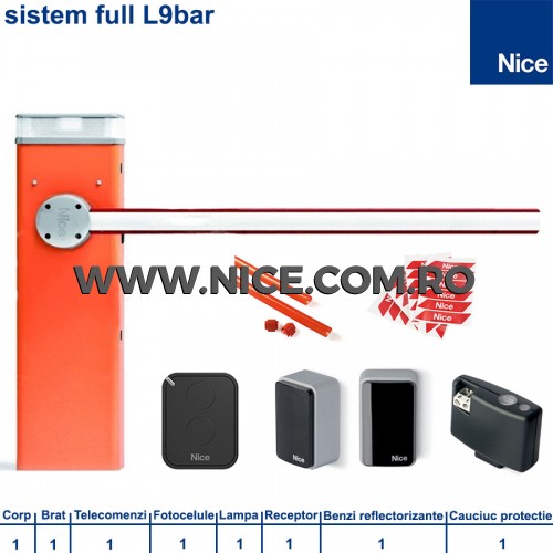 Sistem Full Bariera Automata Acces Parcare 9m Nice L9Bar